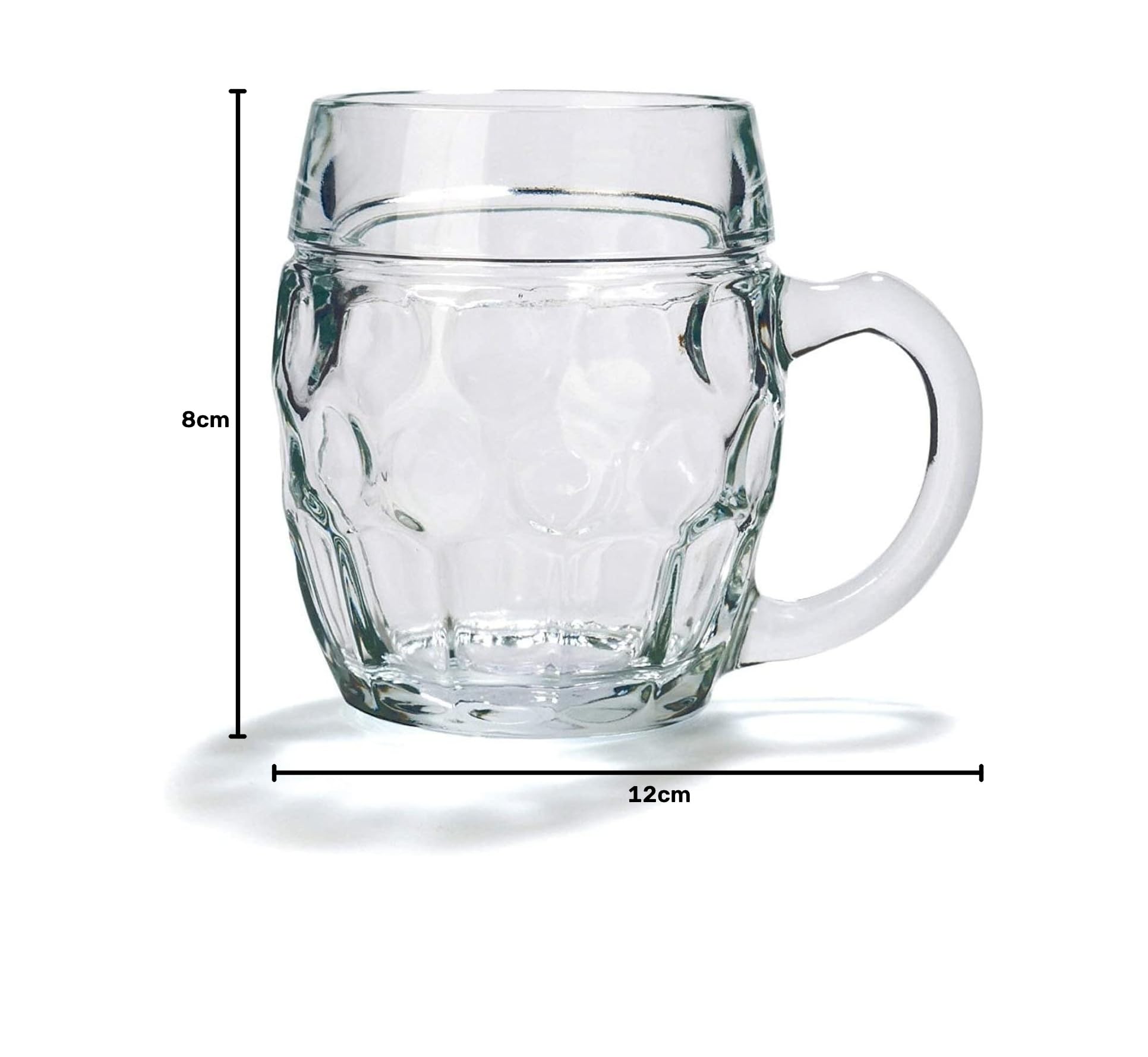 Oberglas Tübinger Lot de 6 chopes à bière sans surface de pression/plaque I Lot de 6 chopes à bière de 500 ml avec trait de remplissage I Chope à bière stable I Verres à bière en verre soda citron I