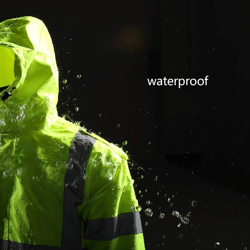 Chalecos Reflectantes de Alta Visibilidad, Tamaños múltiples del Amarillo Fluorescente Chaleco reflexivo Caliente Impermeable(XL)