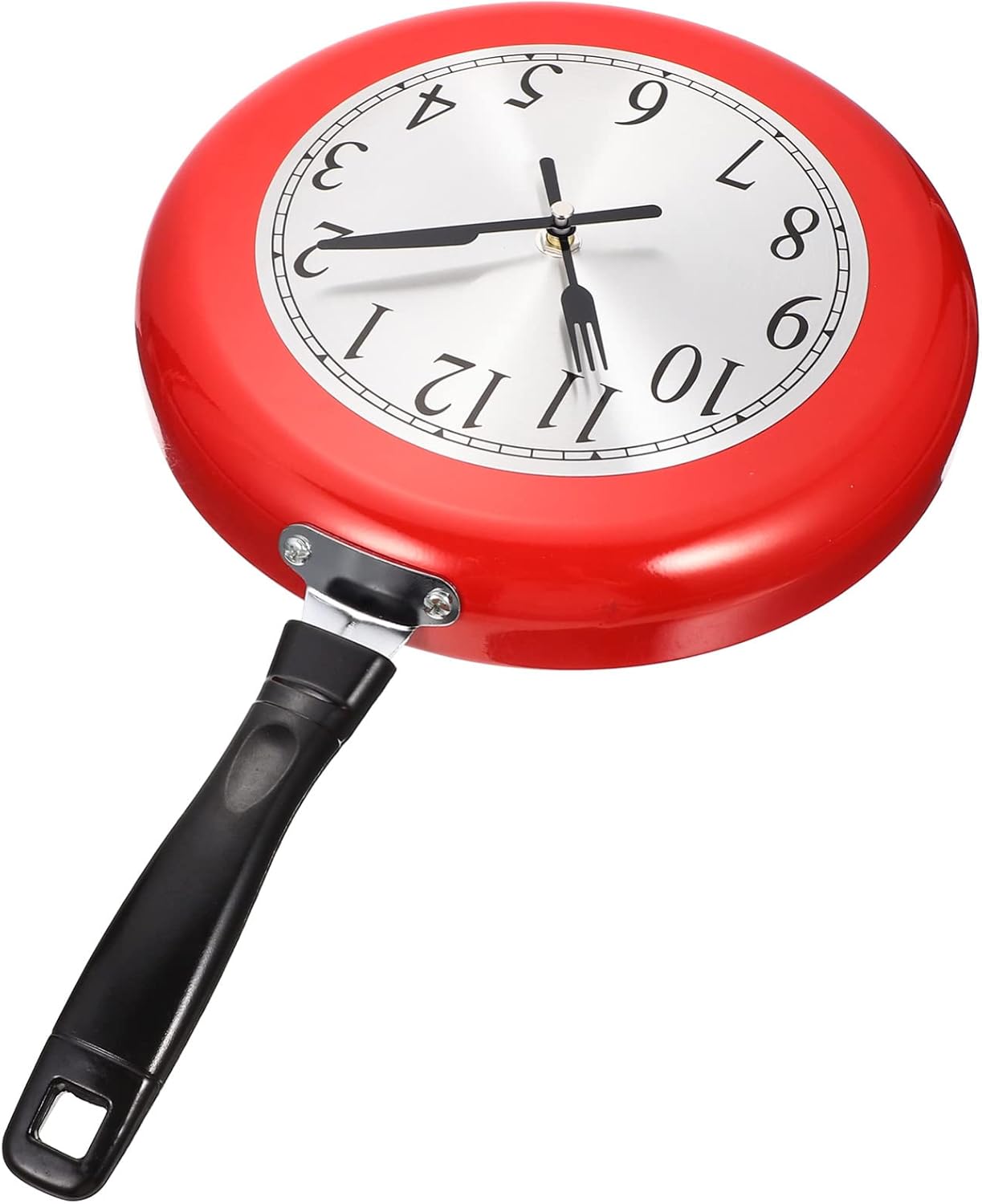 iplusmile Farmhouse Wall Clock 12In Stainless Steel Red – Silent Non-Ticking Accurate Timekeeping – for Kitchen Dining Room Office Home Decor for Chef Enthusiasts & Modern Interiors