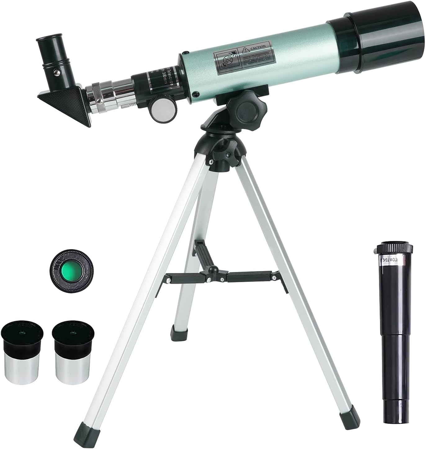 Kids Astronomy Telescope 360/50mm 90X Outdoor Monocular Space Telescope Portable Refractor Spotting Scope with Tripod - Blue