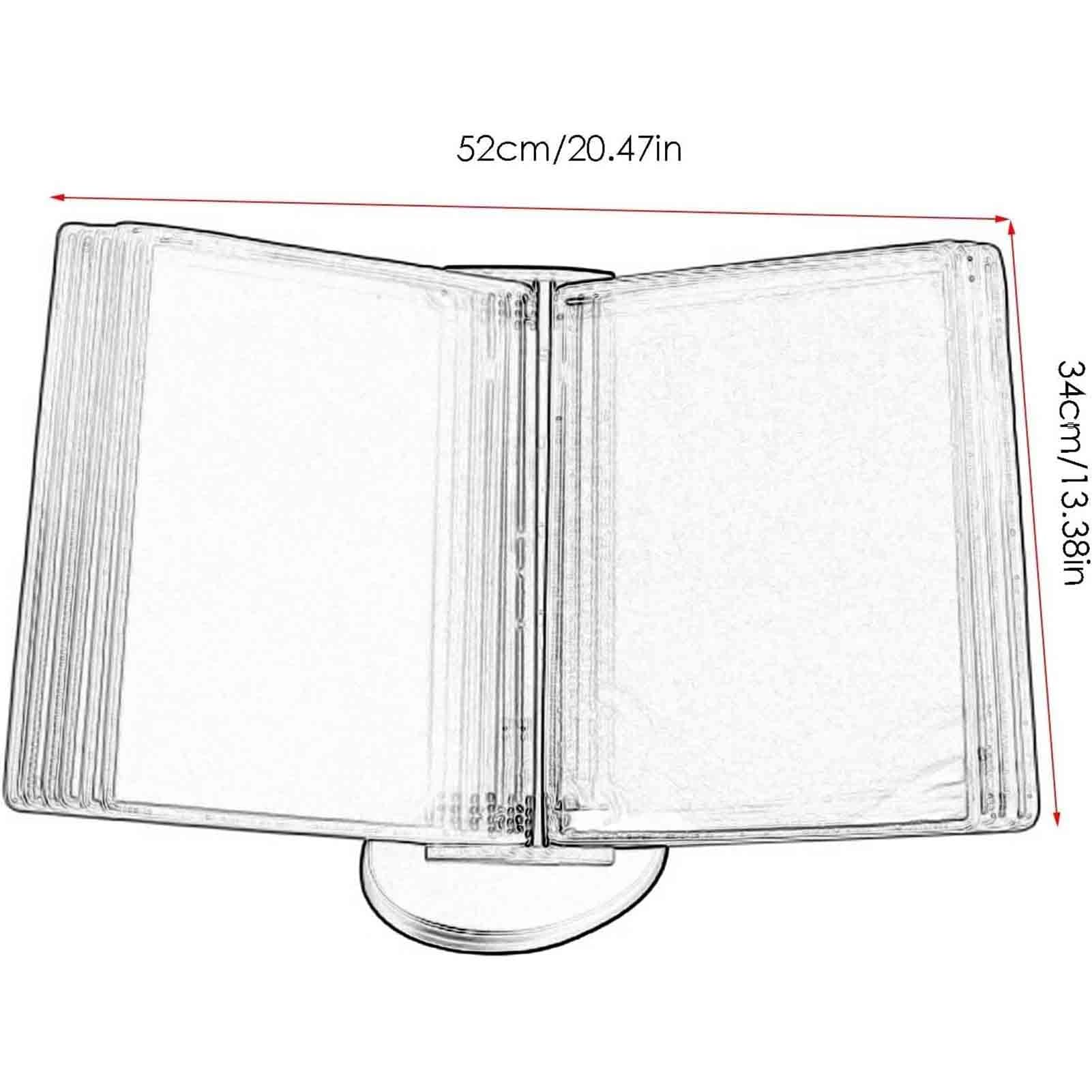 Soporte para archivos, organizador de sistema de referencia de mesa duradero, soporte de escritorio montado en la pared, soporte de referencia duradero que ahorra espacio, tamaño A4 con 10 bolsillos