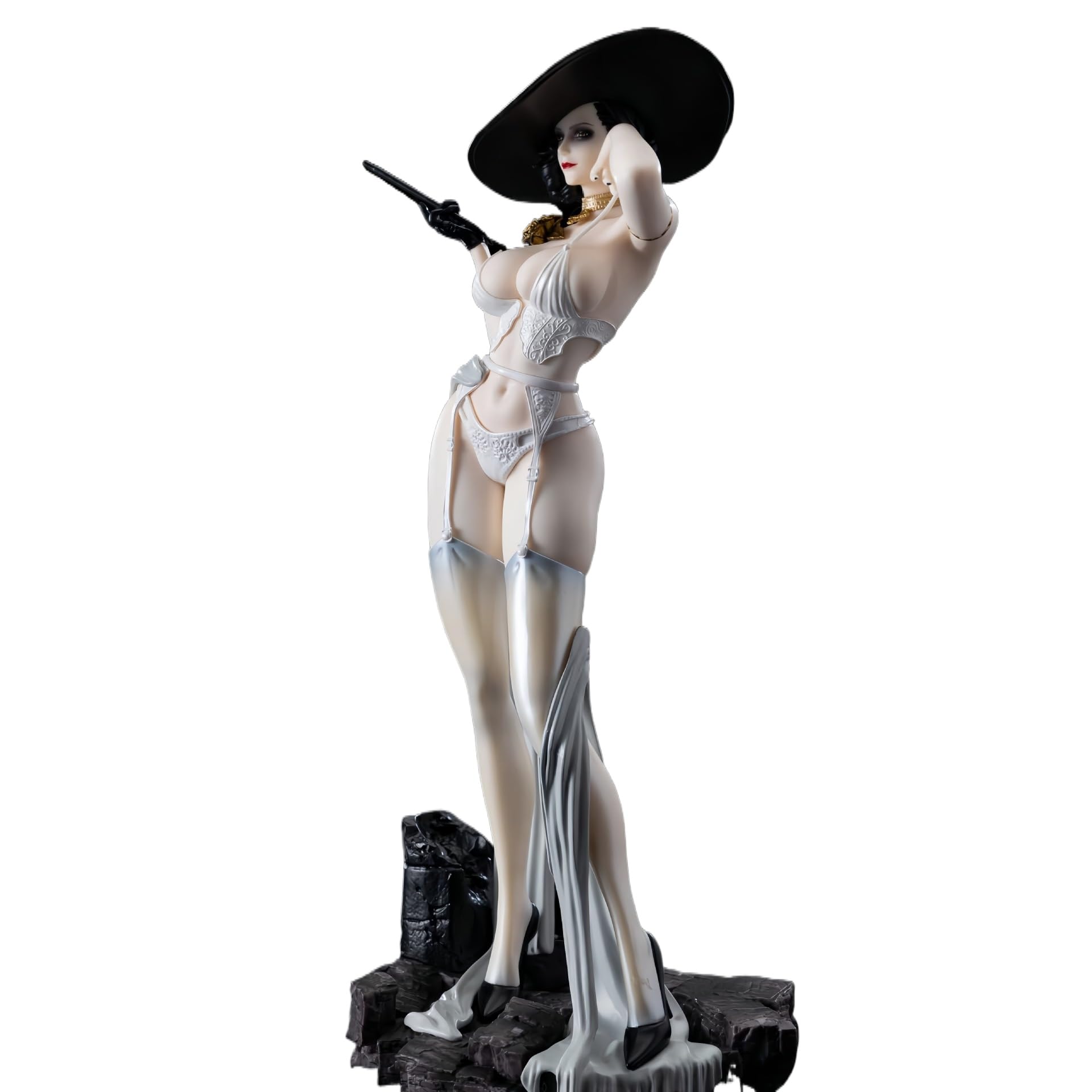 REOZIGN Dimitrescu Lady Figurine Black Top Hat Standing Action Lady Dimitrescu 30 cm/11.8 Inches Anime Statue Desk Ornament Gifts