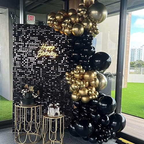 Image of Voircoloria 110pcs Black Balloons 12inch Matte Black Latex Party Balloons for Graduation, Wedding, Birthday, New Year, Baby Shower, Anniversary, Holiday Party Decorations