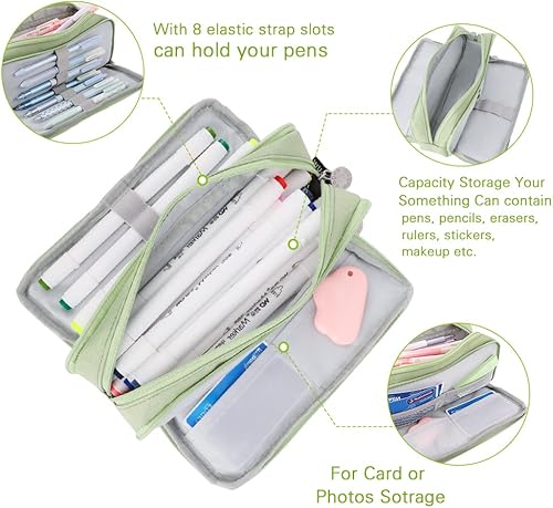 Vista 75 de iSuperb Estuche grande para lápices con 3 compartimentos, bolsa de lápices de gran capacidad para niños, adolescentes, niñas, niños, estudiantes