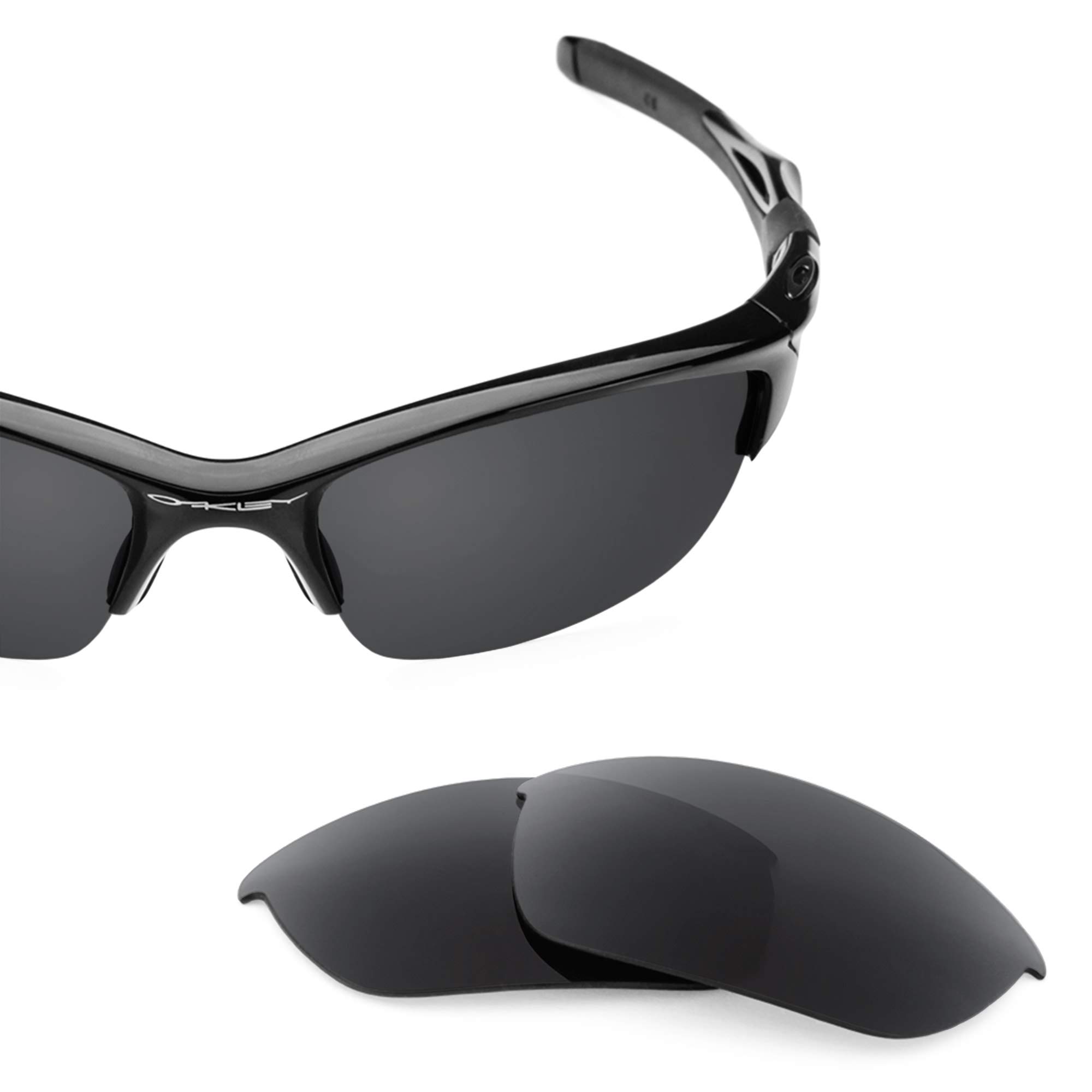 Revant Replacement Lenses for Oakley Half Jacket 2.0 sunglasses, UV Protection, Anti-Scratch and Impact Resistant, Non-Polarized Stealth Black