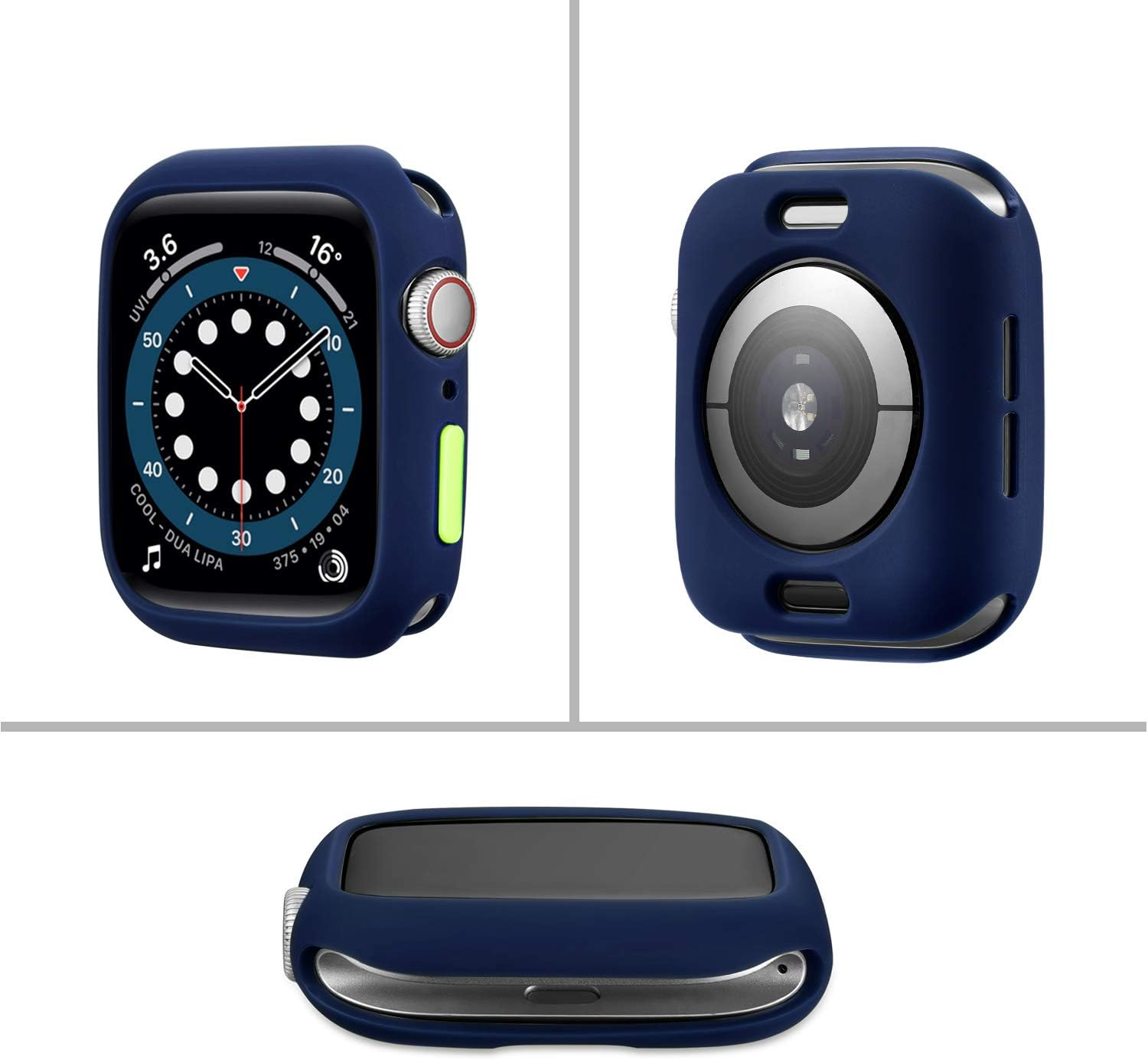 Matte TPU Case with Side Button Flexible Shockproof Protective Bumper Cover Anti-Scratch Silicone Protector Compatible with 40mm Apple Watch SE & Series 6 5 4, Assorted Colors-9 Packs