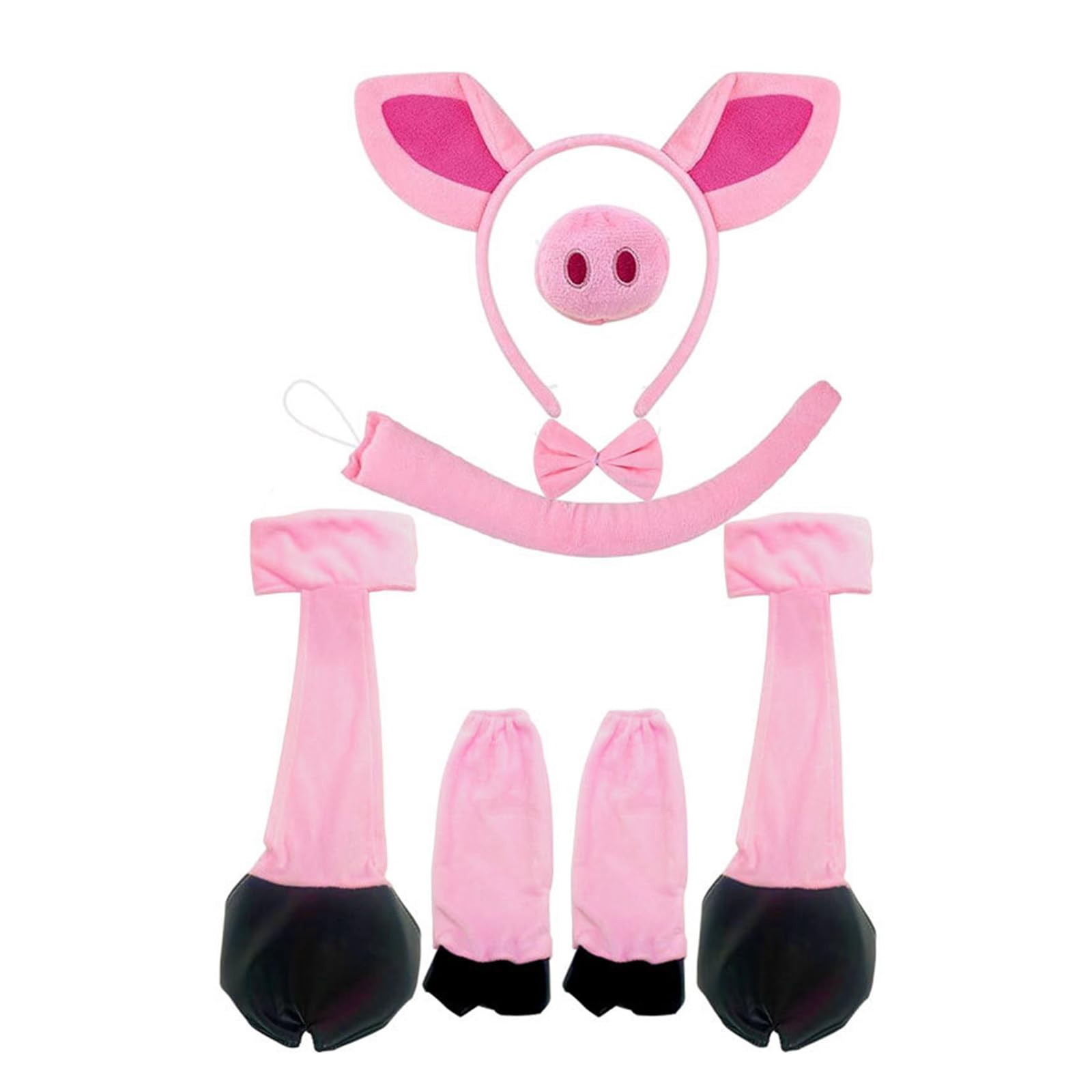 LLUJIAXI Mouse/Donkey/Pigs/Sheep Costume Set Ears Tail Bowtie Tie Nose Animal Fancy Costume Set Accessories for Halloween Cosplay