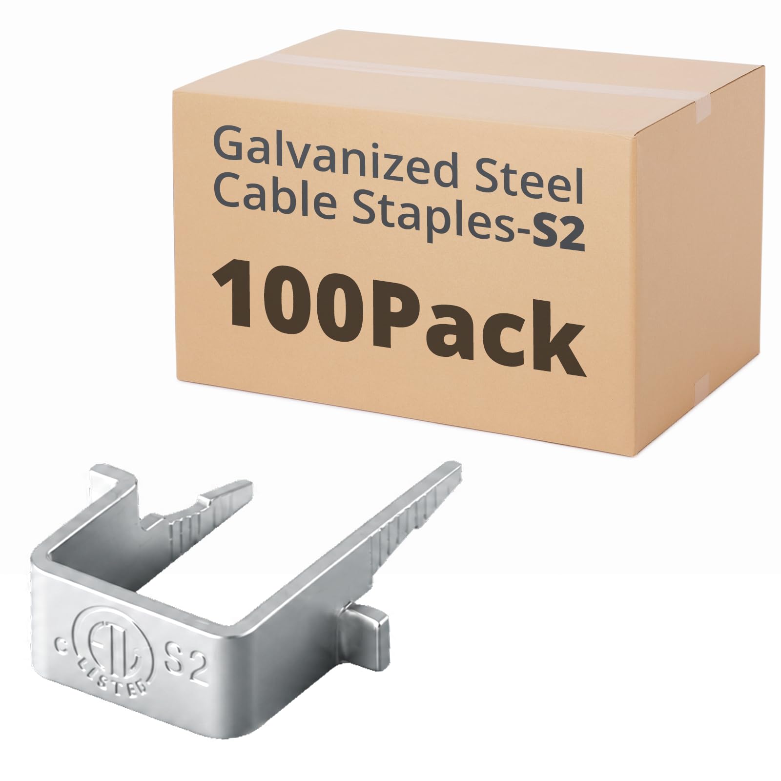 100-Pack Galvanized Cable Staples for 14/2-10/4 NM-B, ETL Listed — Amazon image 11