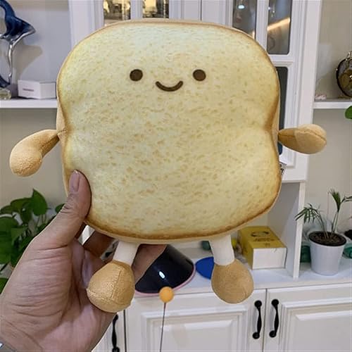 Miniatura 6 de Toast - Almohada de felpa de pan rebanado, divertido juguete de peluche de comida con expresión facial, cojín de peluche para sofá tostada, regalo