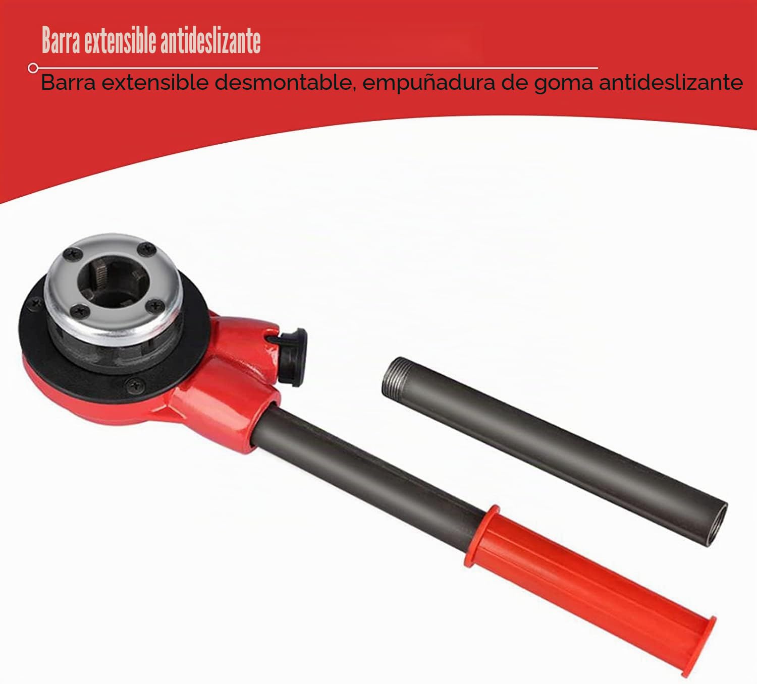 Terrajas para Fontaneria, Juego de Roscar con 4 Cabezales de Corte Kit de Roscas para Mangueras Hidráulicas Manual, para Tubo1/2 3/4 1 1-1/4 Pulgadas
