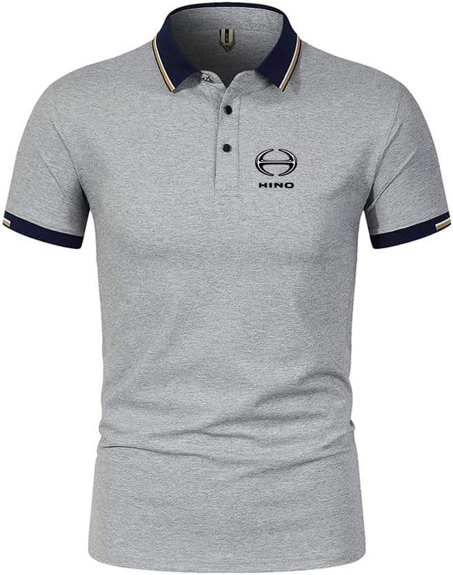 Tシャツ メンズ 5分袖 ポロシャツ 防シワ 吸水 速乾 無地 シンプル Tシャツ メンズ 接触冷感 清涼感 シンプル リラックス 人気 スポーツ  涼しい ひんやり 夏 薄手 ストレッチ ゆったり 軽い着心地 通気性 カジュアルシャツ ビジネス 通学 通勤 韓国風 重ね着 | [ZuoShuai] メンズソリッドカラーポロシャツHi.n_oプリントクラシックカジュアル通気性の良い半袖Tシャツ夏のTシャツ (