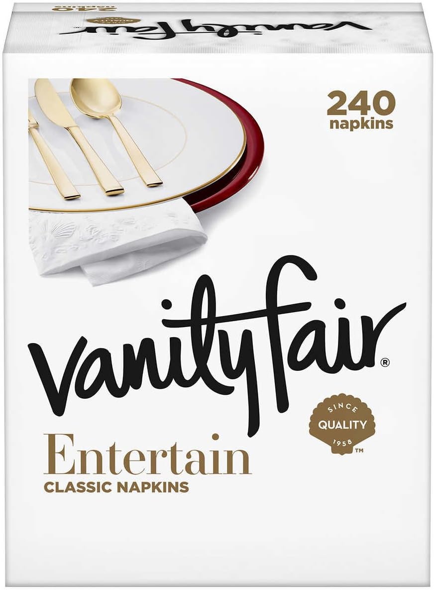 Vanity Fair Impressions Dinner Napkins, 3-ply White, 240-pack