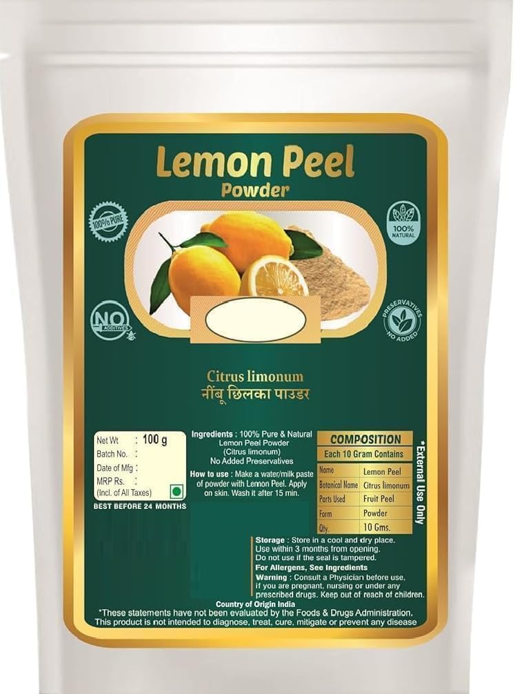 DIIX Natural Lemon Peel and Orange Peel Powder - 200G (100g Each)