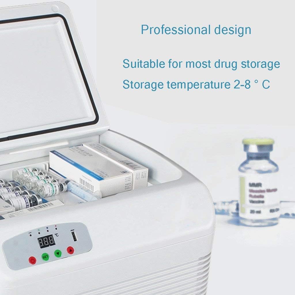 Portable Refrigerator 12L, Mini Fridge Cooler, Freezer Drug Insulin Vaccine Storage, Refrigeration or Warmer, Car Home Travel Camping Picnic,White