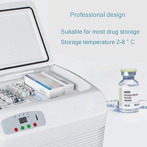 Miniatura 3 de Tellgoy Refrigerador portátil de 12 litros, mini refrigerador, congelador, almacenamiento de vacunas con insulina, refrigeración o calentador, para