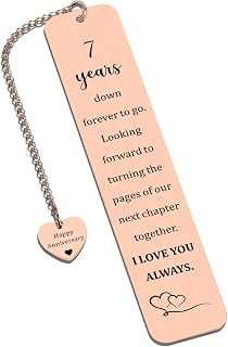 7 Year Anniversary Copper Gifts for Her Him - Copper Anniversary Day Gifts for Men Women Wedding Anniver-sary Day Gift for Couple Copper Anniver-sary Bookmark for Wife Husband White Elephant Christmas