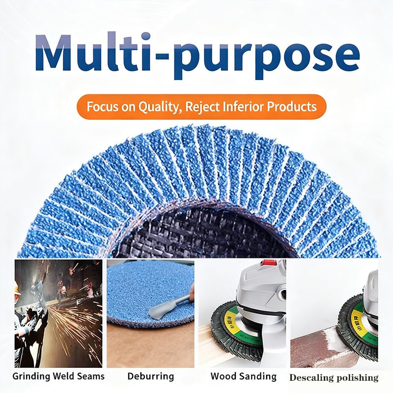 Flap Discs 40 Grit, 4 1/2 x 7/8-Inch Flap Sanding Disc, Type 27 Zirconia Grinding Wheel for Stainless Steel, Sheet Metal one More nut (60 GRIT, 20PCS)