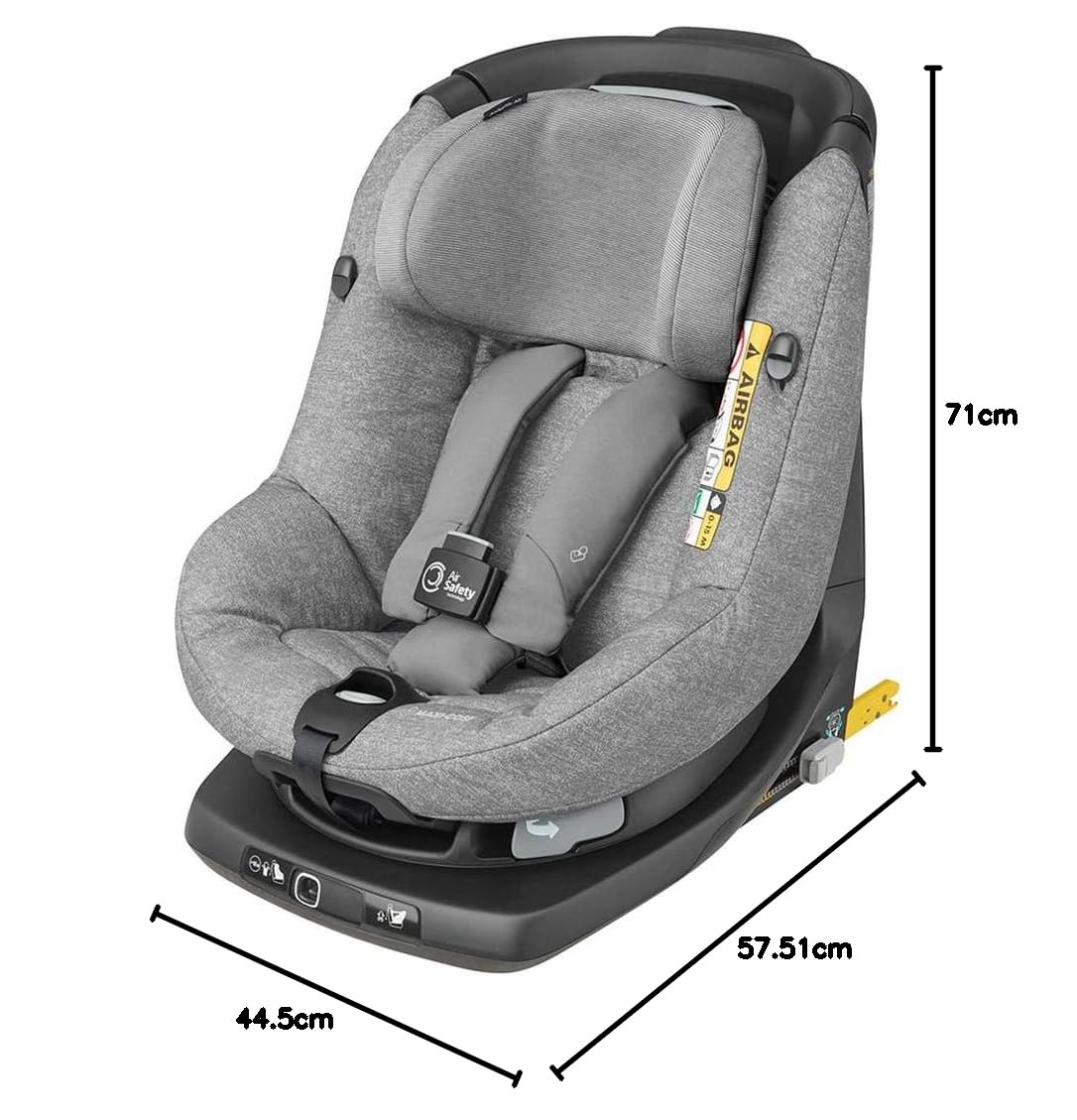 Maxi-Cosi AXISSFIX AIR 'Nomad Grey' - Silla de auto giratoria i-Size desde los 61 hasta los 105 cm, grupo 1, unisex, color nomad grey