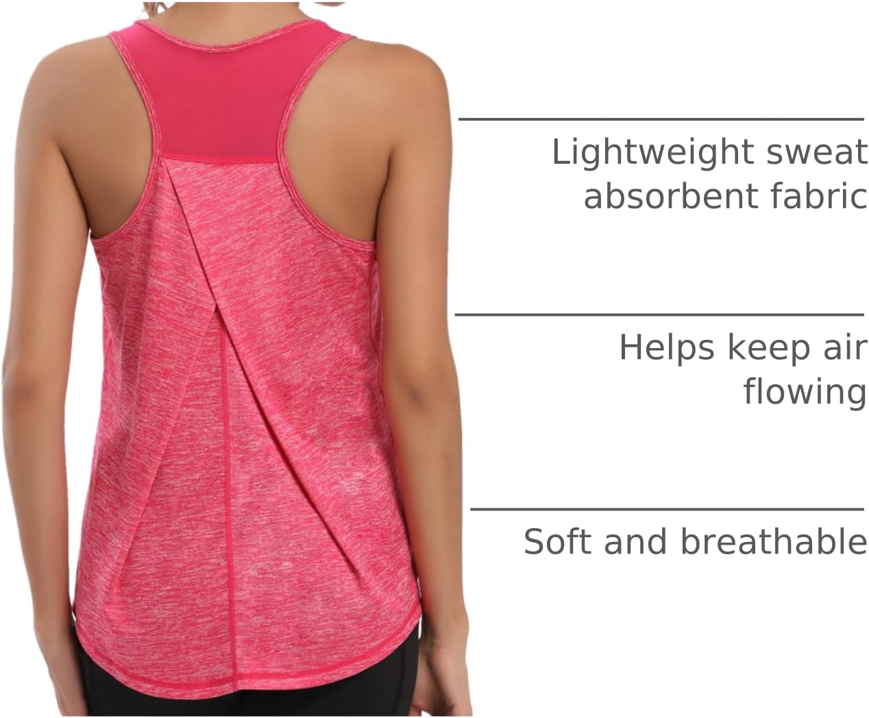 Aeuui Womens Workout Tops for Women Racerback Tank Tops Mesh Yoga Shirts Athletic Running Tank Tops Sleeveless Gym Clothes