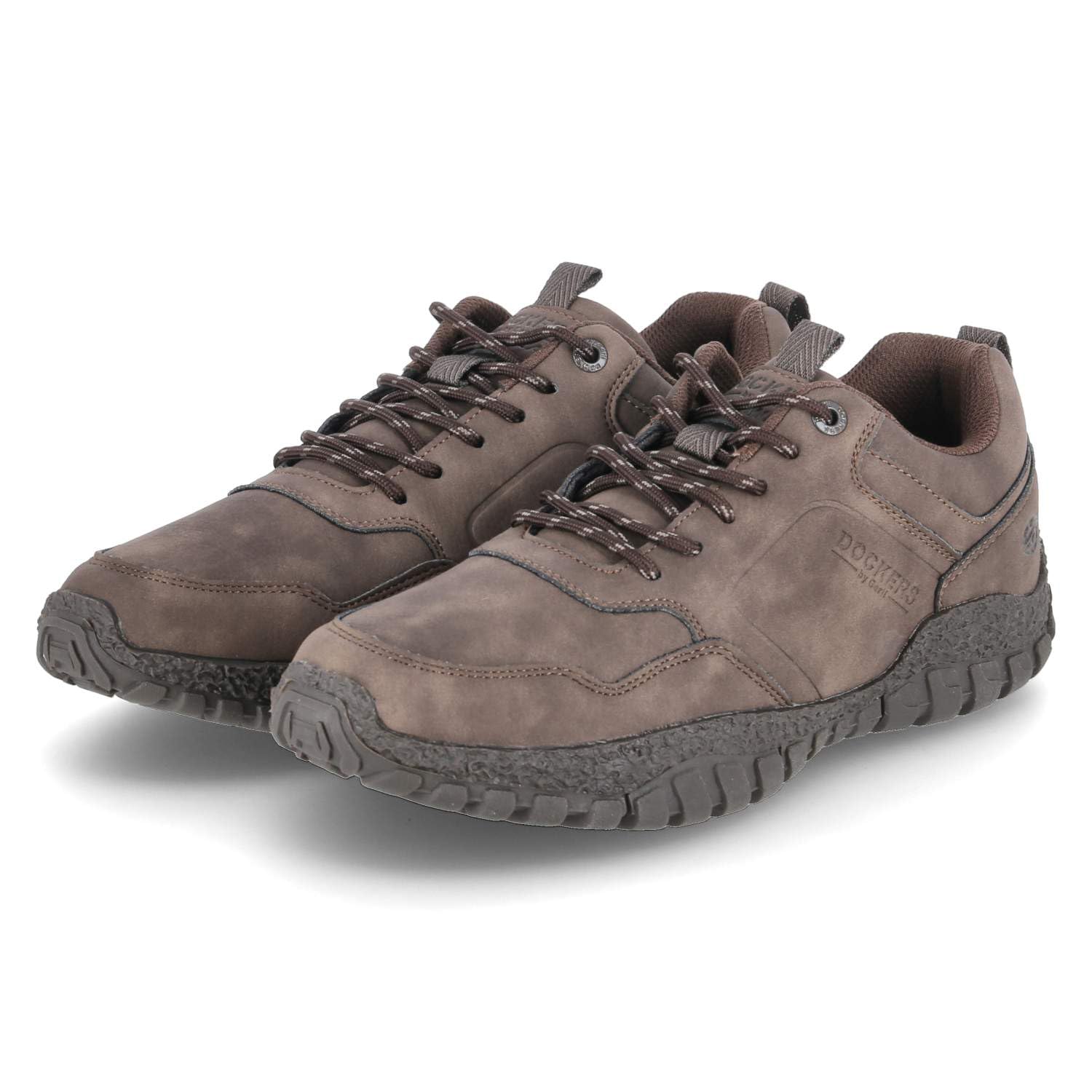 Dockers Herren Halbschuhe Braun Leder, Schnürsenkel, EVA-Fußbett