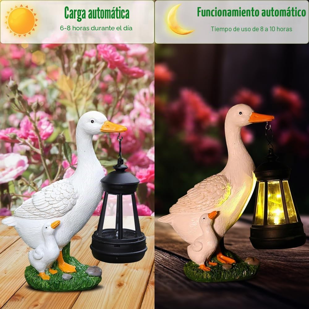 Figuras Decorativas De Jardín para Exteriores con Farol Solar, Decoracion Jardin Exterior, Solar Estatuas Al Aire Libre Npara Exteriores, para Balcón, Terrazas, Regalos