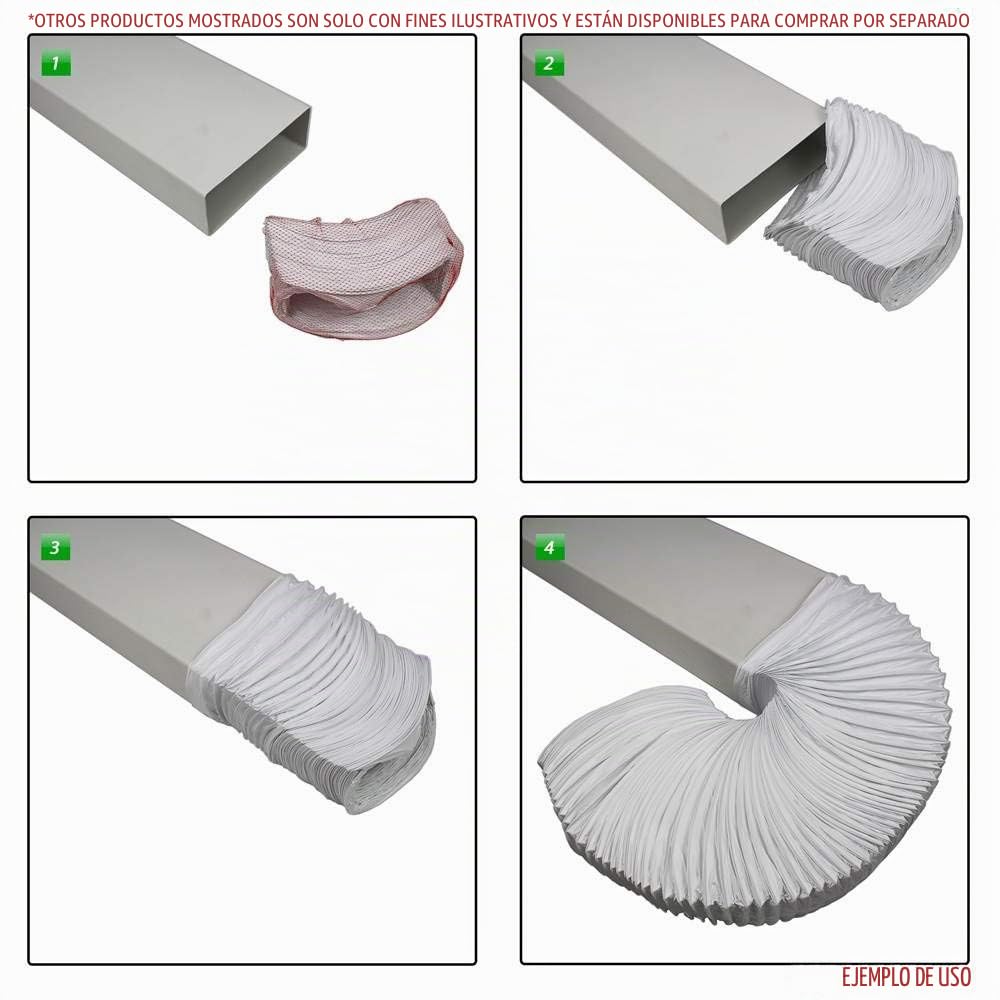 Kair - Manguera flexible de PVC rectangular, 220 mm x 90 mm, 3 metros de longitud