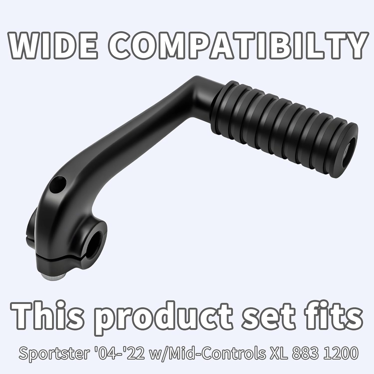 Shift Lever + 2.6" Long Shifter peg for Harley Sportster '04-'22 w/Mid-Controls XL 883 1200，Replaces 34660-04A，Black