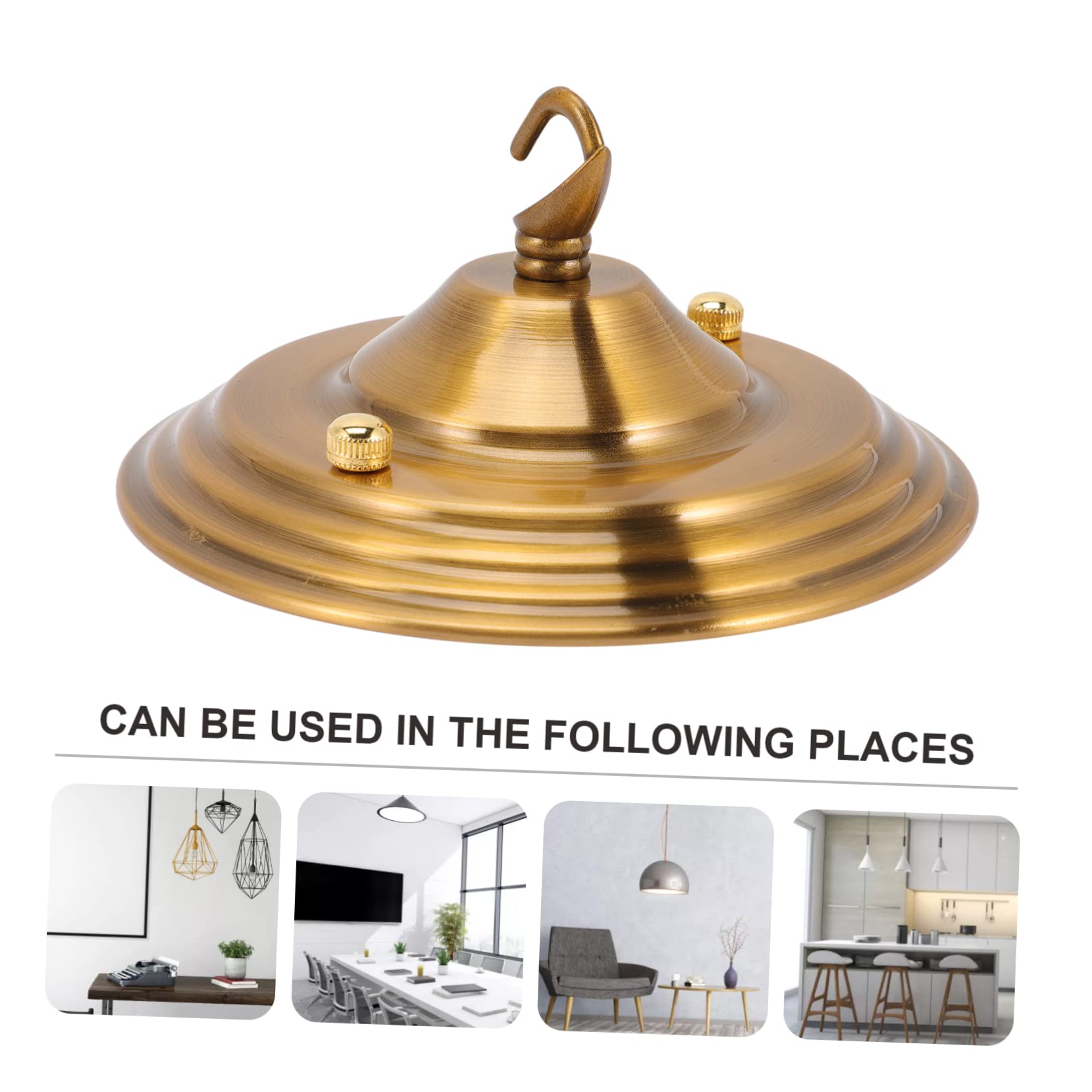 VICASKY Support de Fixation pour Lustre en Fer 140 Mm Ouverture Plaque de Recouvrement de Plafond Finition Bronze Doré Accessoire Suspendre pour Luminaire Intérieur Restaurants Salons