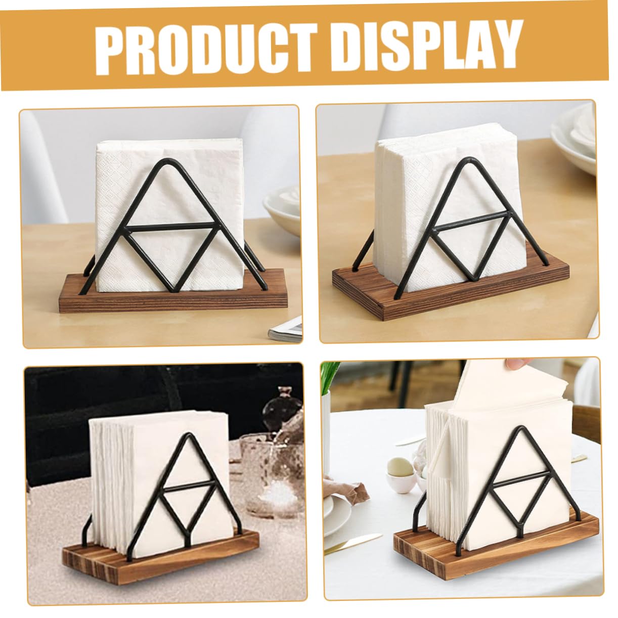 TOPBATHY 4 Piezas Estante Para Guardar Servilletas Dispensador Auto Servicio Papelera Enfriado Pañal Utensilio Rellenar Poseedor Plato Bandeja Anillos Servilletero Black Planchar
