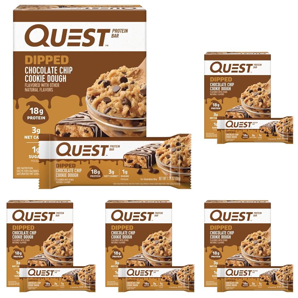 Quest Nutrition Double Chocolate Chunk Protein Bars, 20g Protein Bars, 1g Sugar, 4g Net Carb, Gluten Free, Keto Friendly, 4 Count — Amazon image 23
