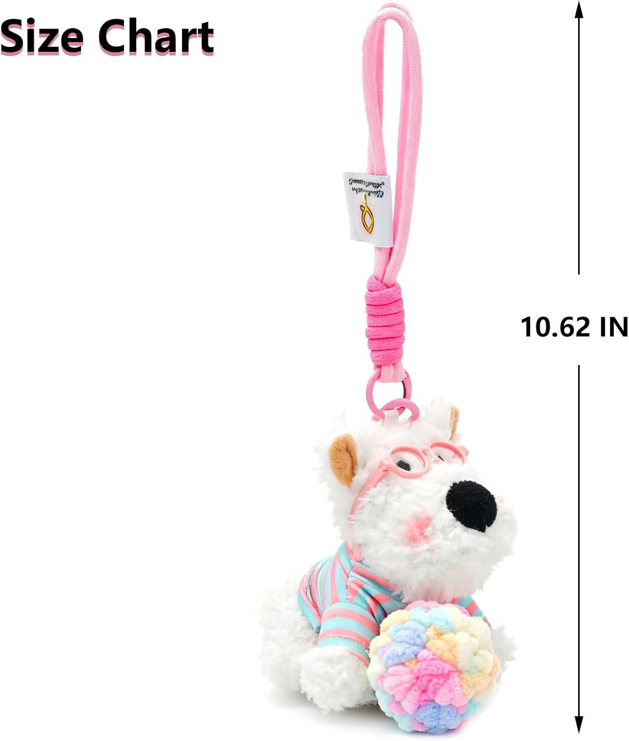 YOU WIZV Cute Dog Plush Keychain for Women - Kawaii Stuffed Animal Bag Charm, Purse Accessories & Backpack Keychain for Girls