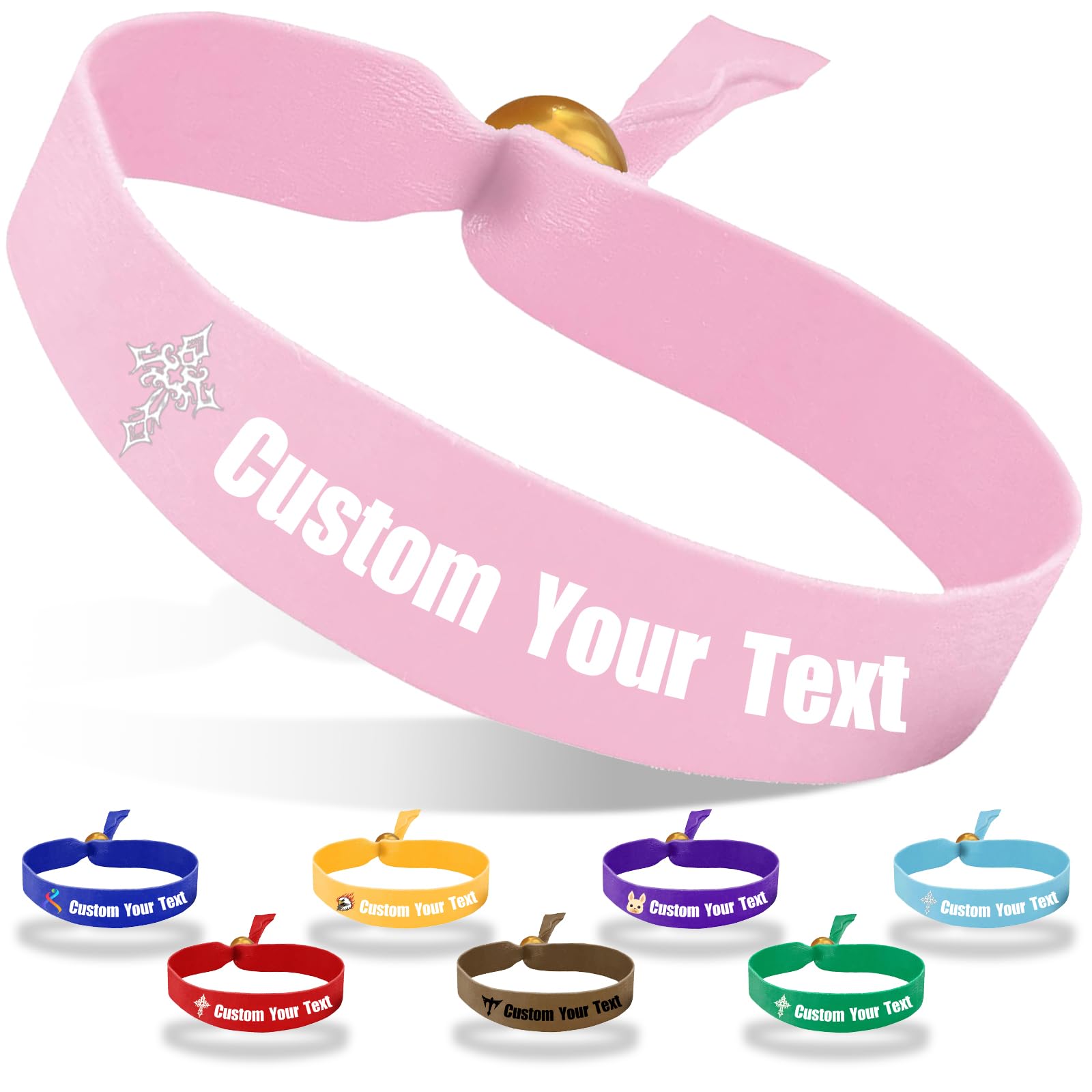 Coregiftr Custom Personalized Adjustable Cloth Wristbands - Disposable Polyester Wristband - Perfect for Events, Concerts, Clubs & Parties