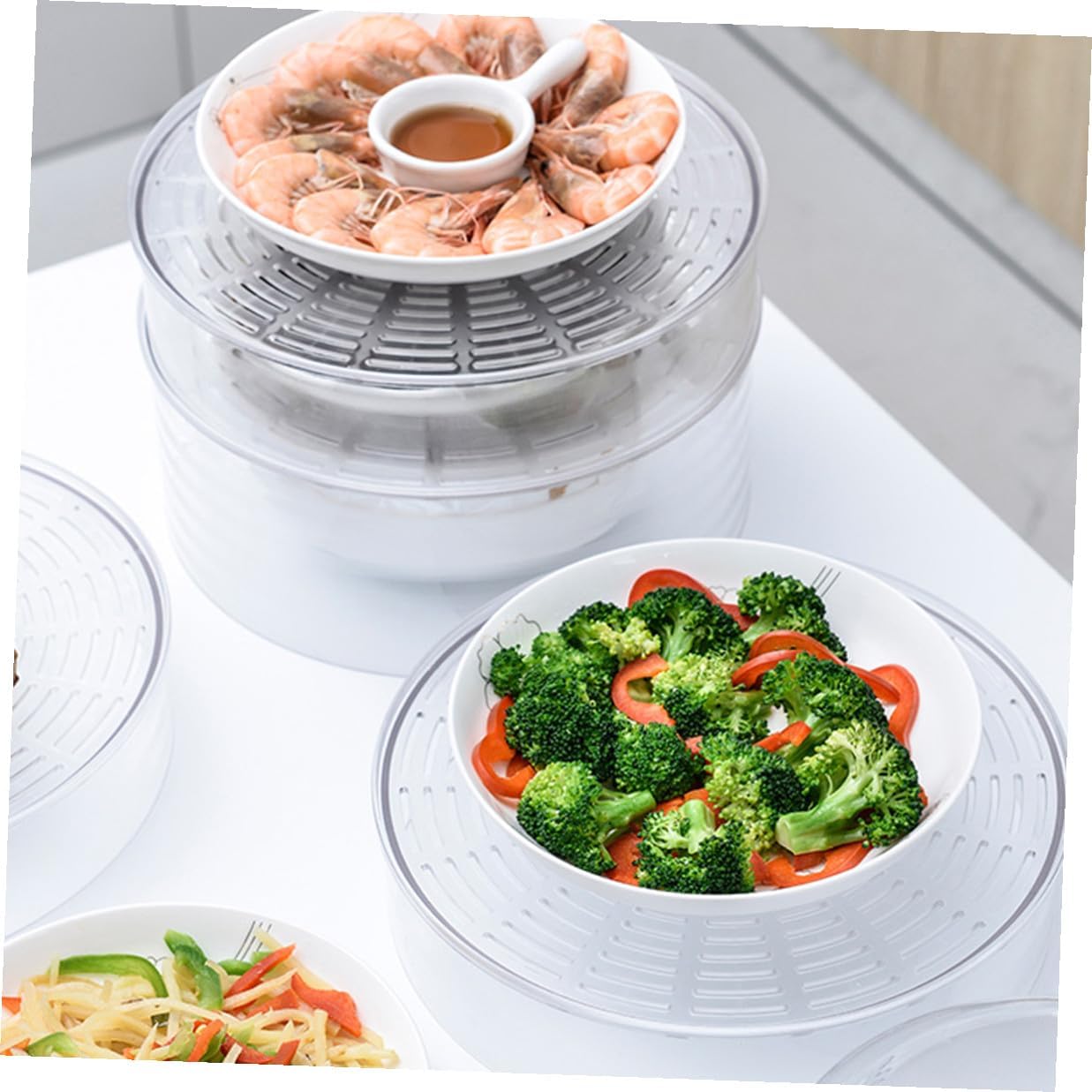 5pcs Thick Multi-layer Food Covers Set Large Thermal Insulation Dish Lids for Home Kitchen Dustproof and Mosquito-proof Food Storage Covers