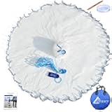 Drasry Saltwater American Fishing Cast Net 3/8inch Mesh Size for Bait Shrimp Trap Fish Heavy Duty Sinkers Throw Net 3FT/4FT/5FT/6FT/7FT/8FT/9FT/10FT Radius