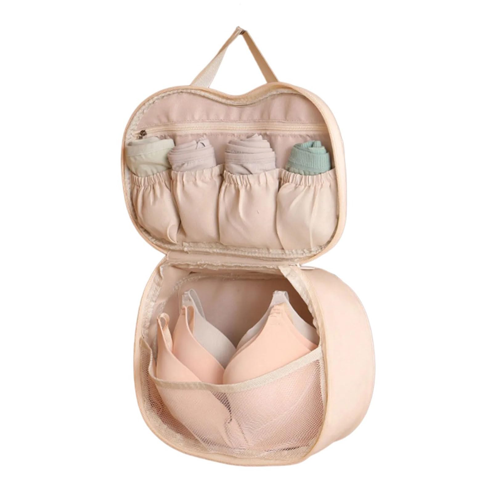 Sisyeuo Bras Panties Storage Bag Travel Essential Organizers Multiple Compartment Breathable Materials Portable Luggage Accessory Breathable Travel Underwear Storage Bag