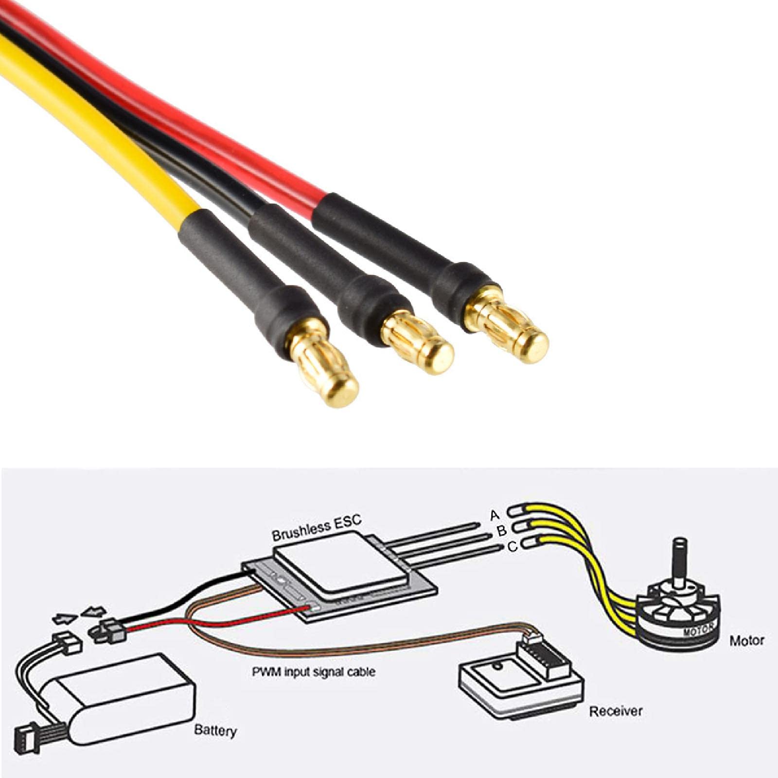D3536 RC Brushless Motor, Brushless Motor Speed Controller Set per RC Drone Quadcopter Multi-rotore Aircraft Accessroy Parts Fixed-ala (1250KV)
