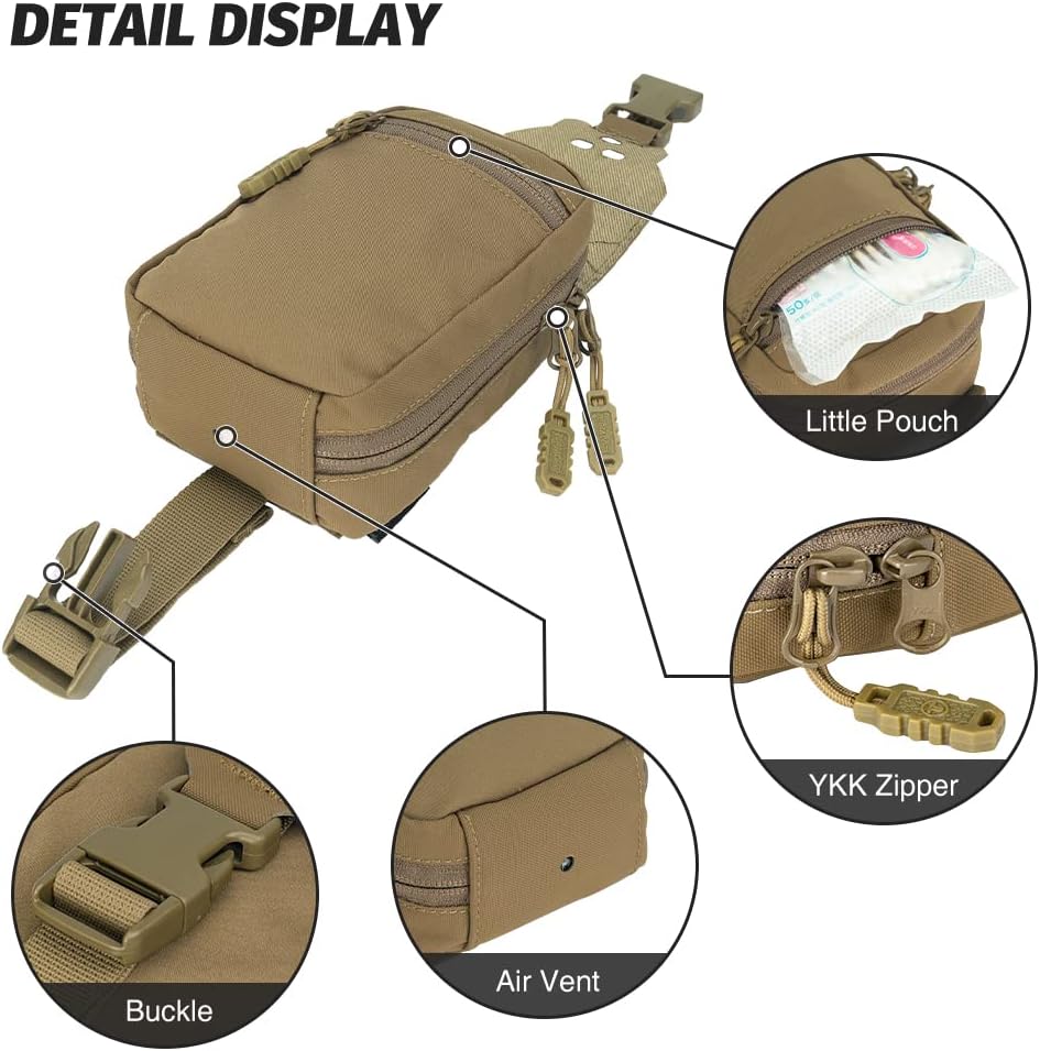 Removable Tactical Medical Pouch Rip-Away MOLLE IFAK Pouch for Camping Hunting Traveling 500D Nylon