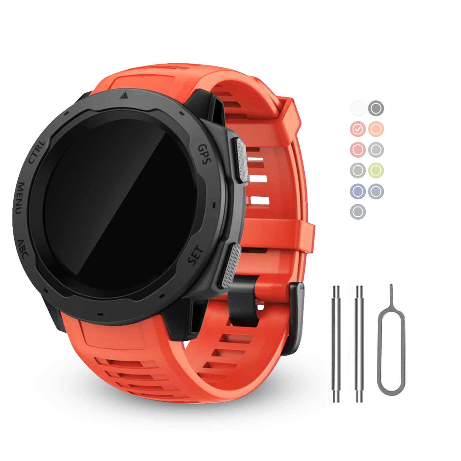 BaayCerrie for Garmin Instinct Watch Bands Replacement, Soft Silicone Strap Compatible with Garmin Instinct 2/ Solar/Tactical