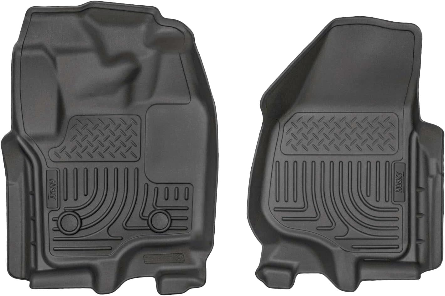 Husky Liners Weatherbeater Floor Mats | Fits 2012-2016 Ford F-250/F-350/F-450 SUPERCAB ONLY & Crew CAB ONLY | Front Row, 2-pc Black - 18701