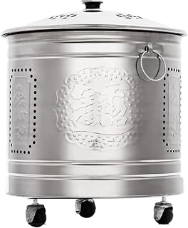 Smokeless Burn Barrel,Burn Barrel, Smokeless Burn Barrel for Outside - Stainless Steel Incineration for Paper Leaf Trash(Silver,48cm(19in))