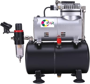 OPHIR 110V Professional Airbrush Compressor with 3L Tank, Air Brush Compressor Set for Hobby Model Painting, Tattoo, Car, Bakery Painting, Quiet Air Compressor for T shirt Airbrushing