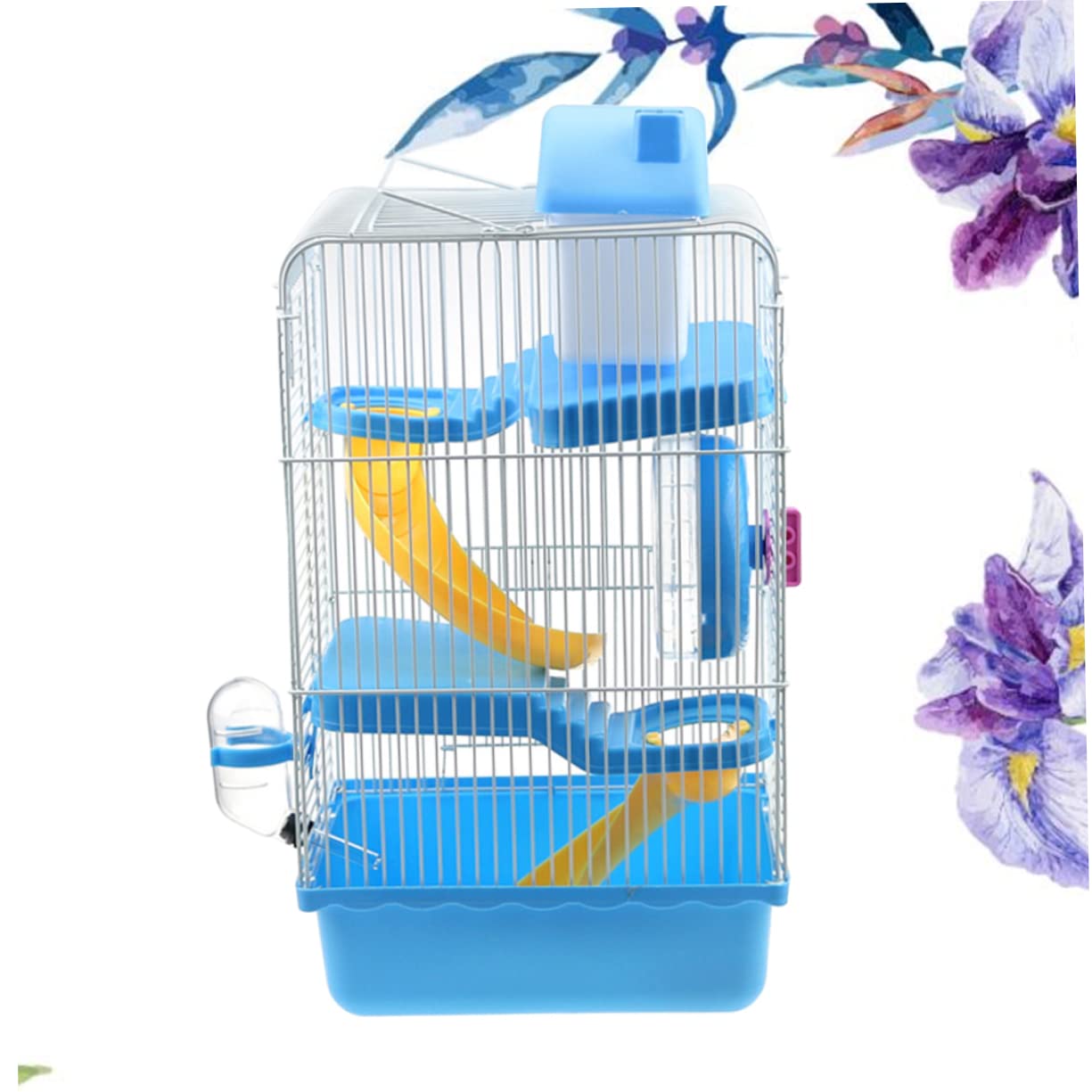 Jaula de Lujo para Hámster de Tres Capas, Casa Portátil Azul