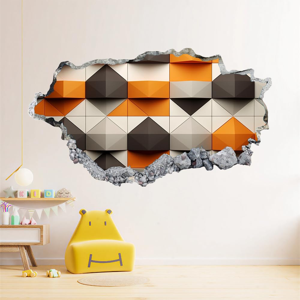 Sticker mural 3D géométrie pour créer un cocon coloré en pépinière