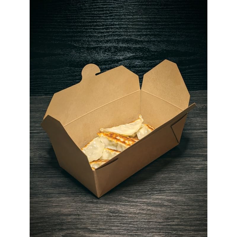 PacknWood Kraft Meal Box | Disposable Storage to Go Packaging | Heavy Duty Kraft Take Out Food Containers | Recyclable Lunch Meal Food Boxes - 25oz (L: 5.1in” W: 4.1in” H: 2.5in”) - 450 Pcs