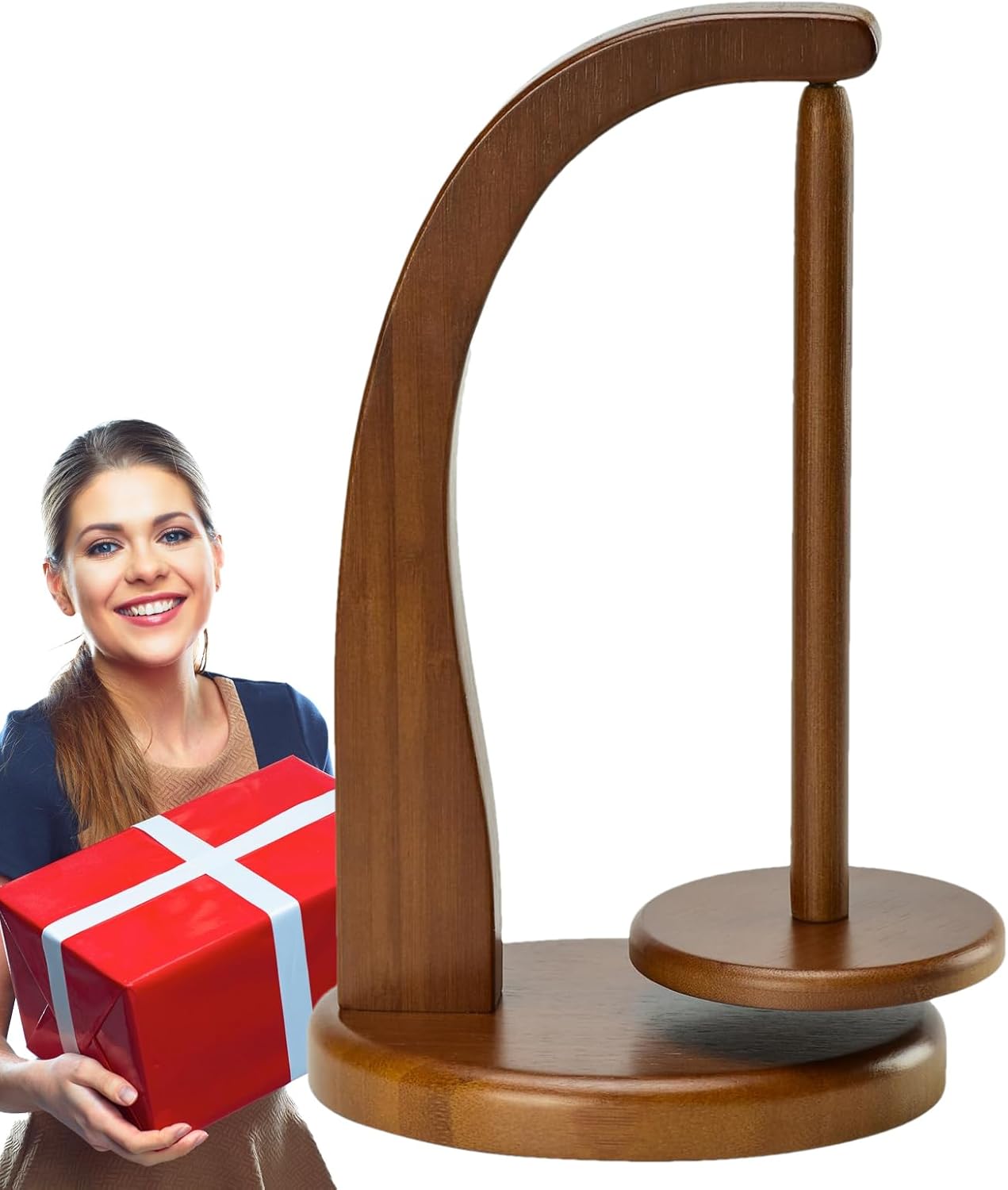 KXXK Crochet Yarn Holder Rotating Wooden Yarn Stand Yarn