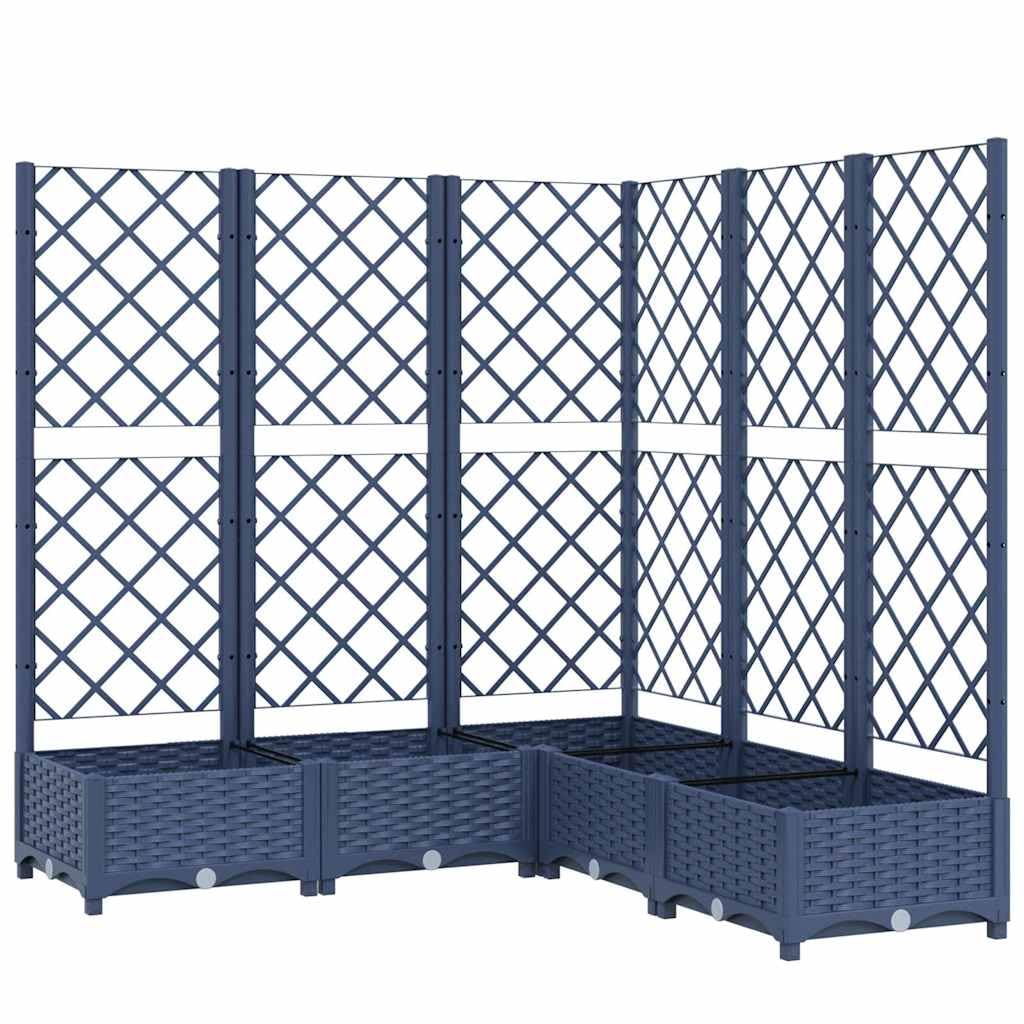vidaXL Garden Planter with Trellis in Dark Grey - Weather-Resistant Polypropylene, Spacious Design for Outdoor Use - Supports Climbing Plants - Rectangular Shape — image 1