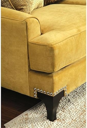 Miniatura 3 de BOWERY HILL Sofá tapizado de terciopelo tradicional con marco de madera en oro