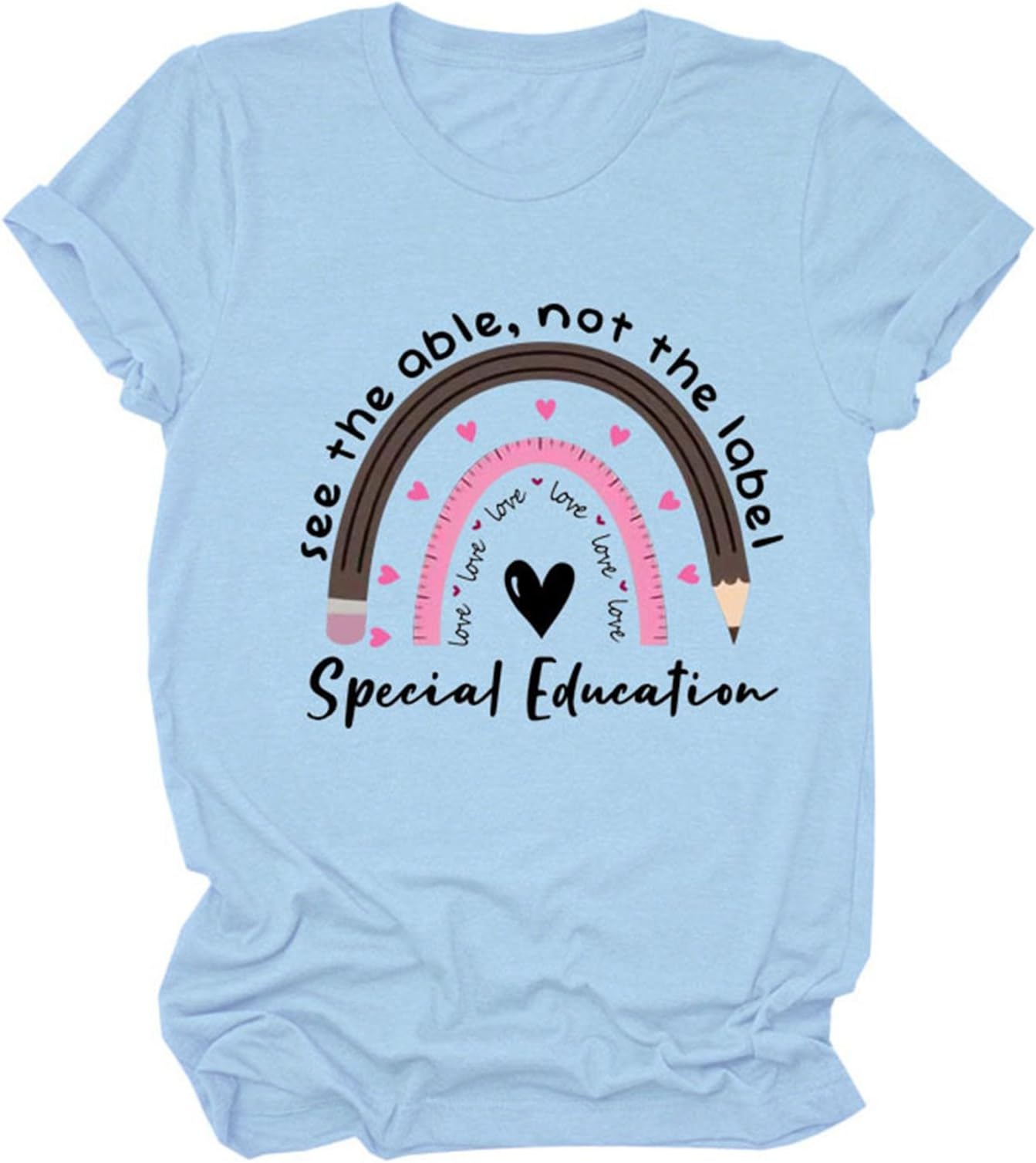 Womens Tshirt Cute Rainbow Graphic Tees Funny Teacher Shirts Short Sleeve Inspirational Kindness Shirt Blouse