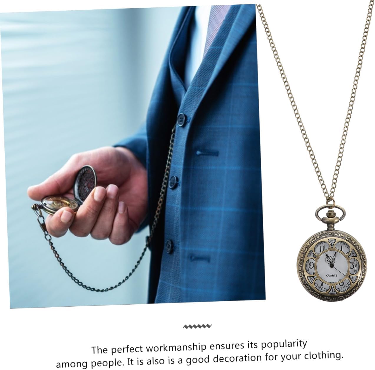 Holibanna Roman Dial Clamshell Pocket Watch Hollow Retro Flipping Chest Watch with Bronze Cover for Men Vintage Style Collectible
