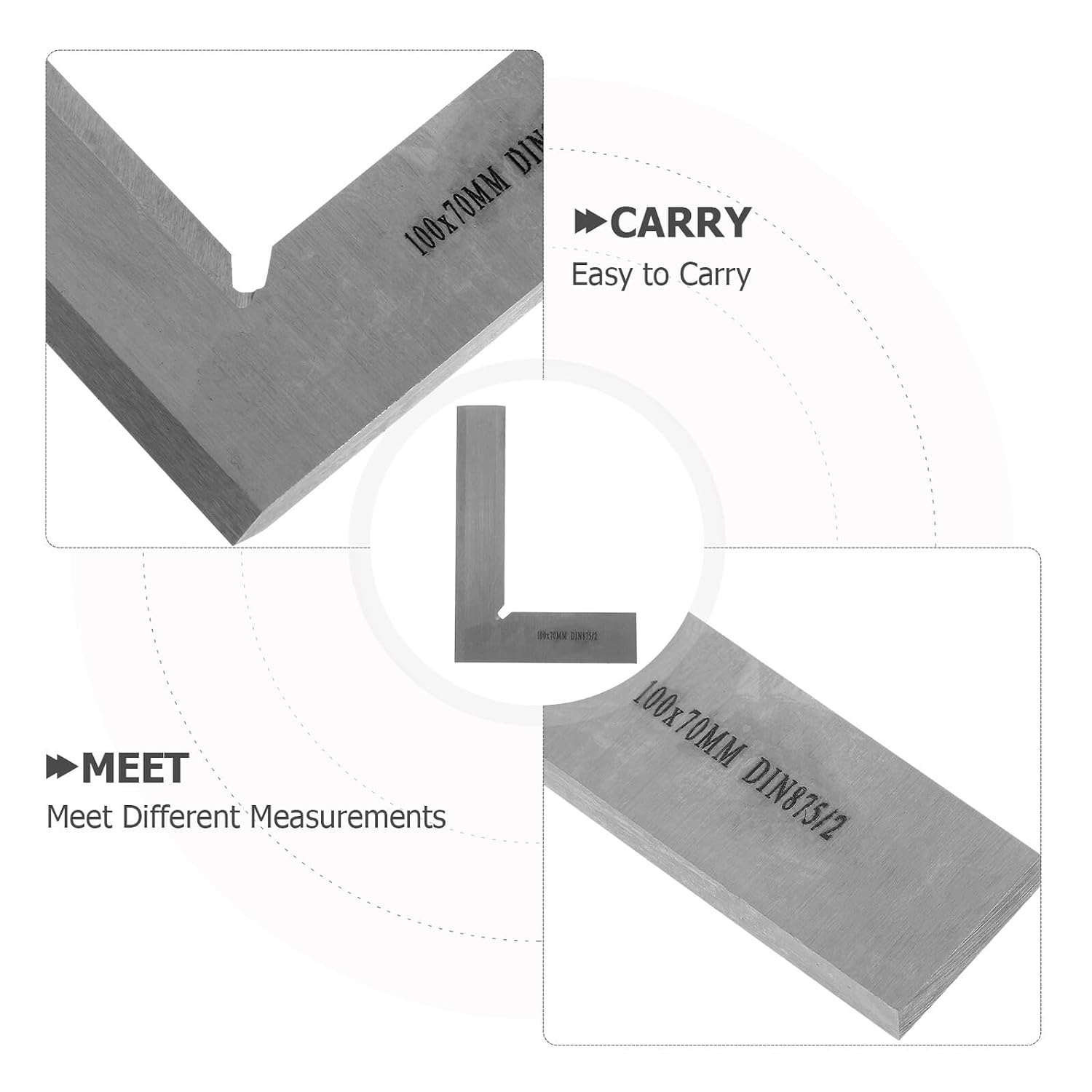 Precision Engineer Square Carbon Steel 90 Degree Machinist Woodworking Square Ruler for Carpentry Measuring and Layout Tools